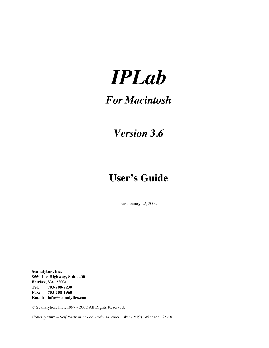 Iplab for Macintosh User's Guide