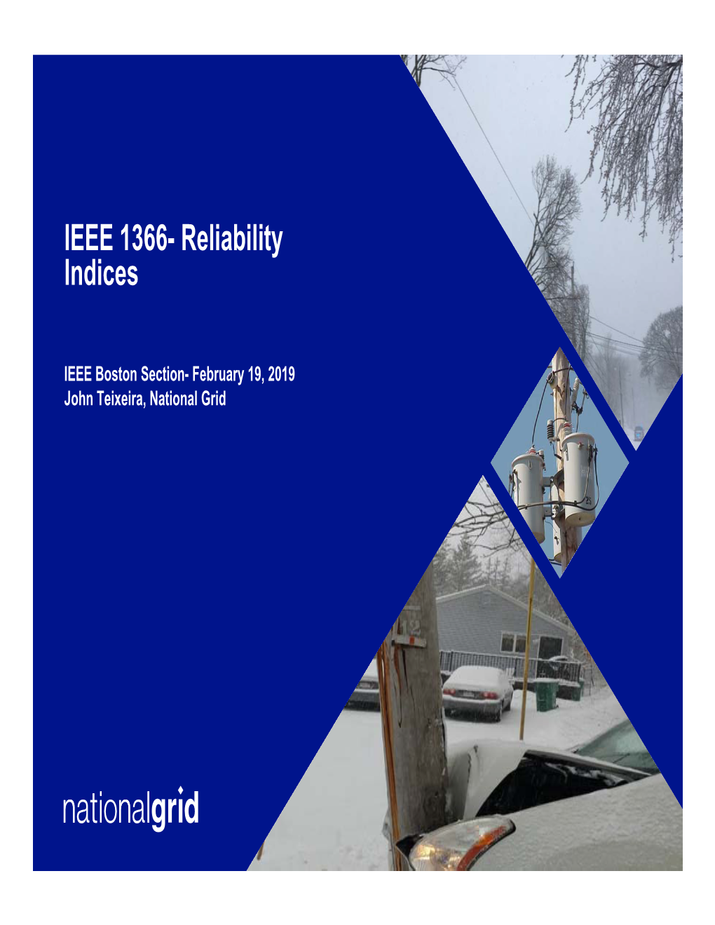 IEEE 1366- Reliability Indices