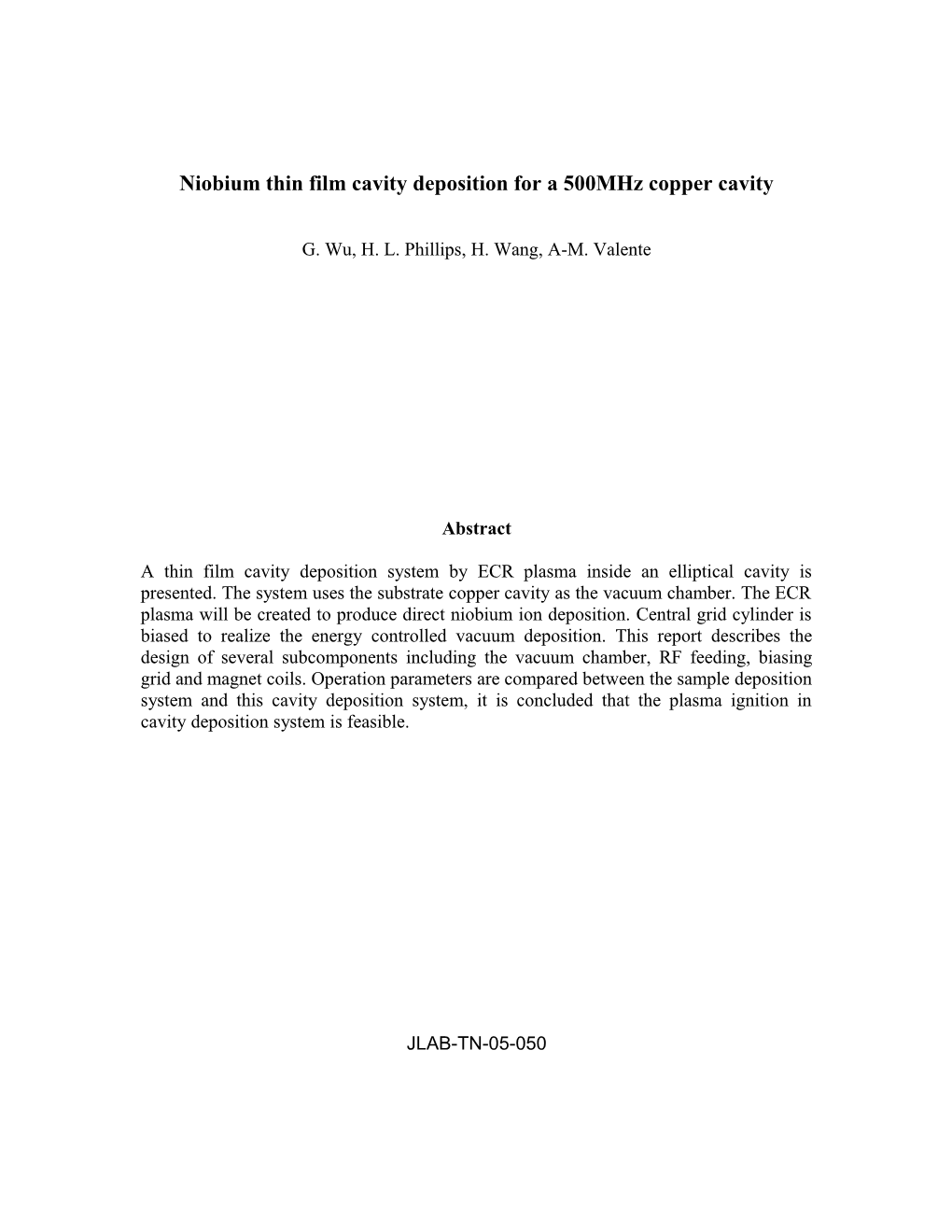 Niobium Thin Film Studies