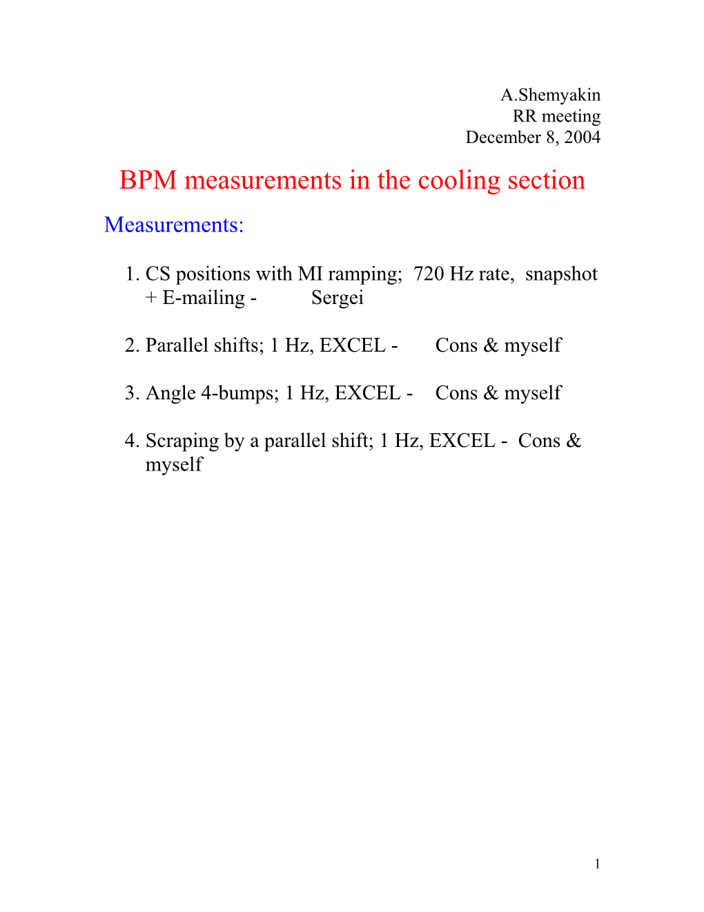 BPM Measurements in the Cooling Section