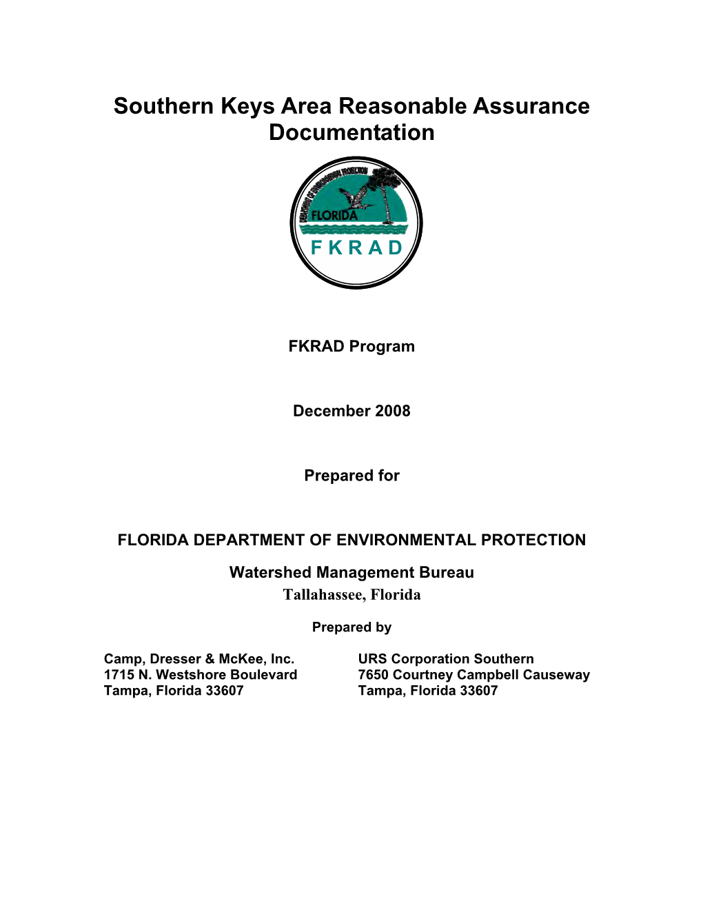Southern Keys Area Reasonable Assurance Documentation
