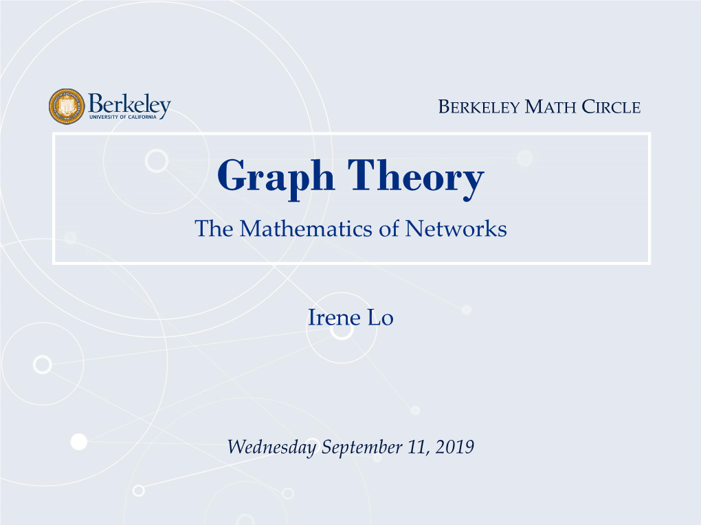 Graph Theory the Mathematics of Networks