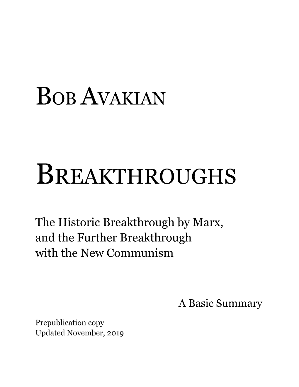 Breakthroughs