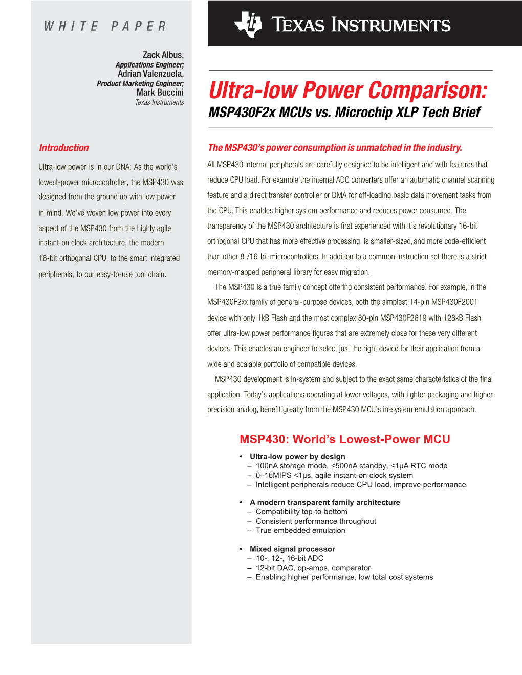 Debunking the Ultra-Low Power Comparison