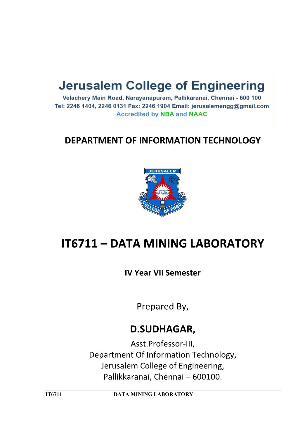 It6711 – Data Mining Laboratory