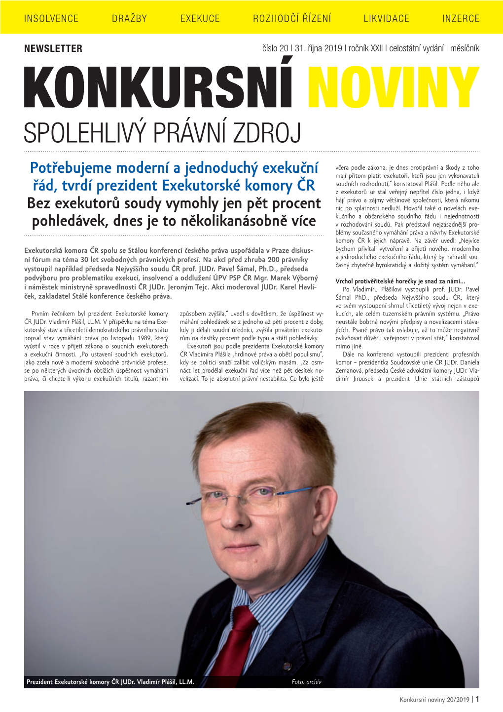 Newsletter Konkurzních Novin 20/2019