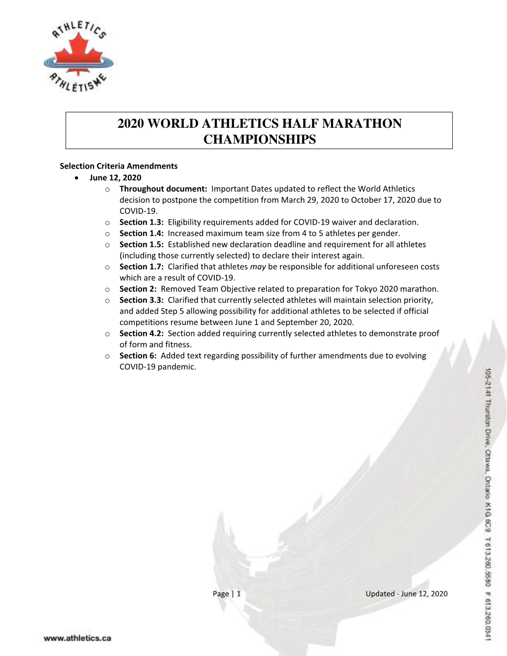 2020 World Athletics Half Marathon Championships