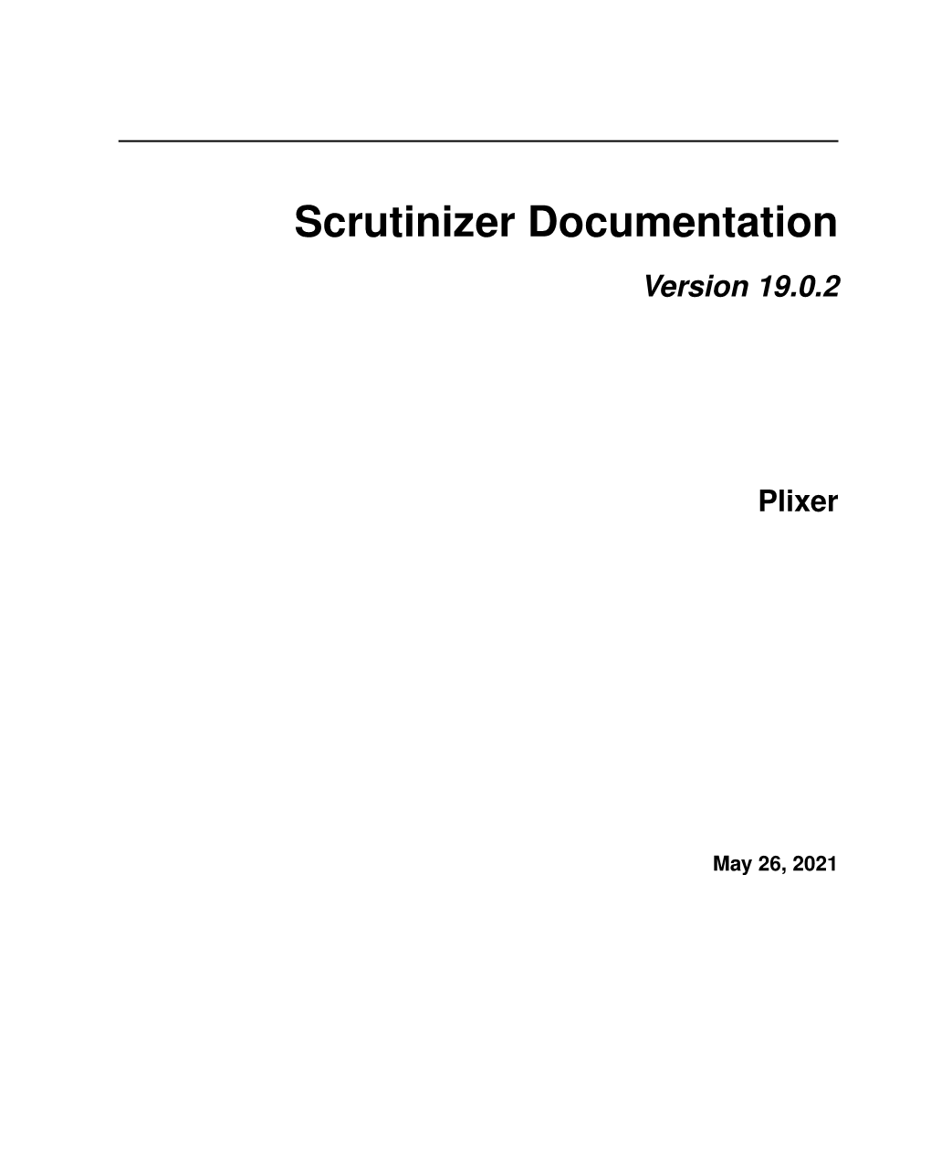 Scrutinizer Documentation Version 19.0.2 Plixer