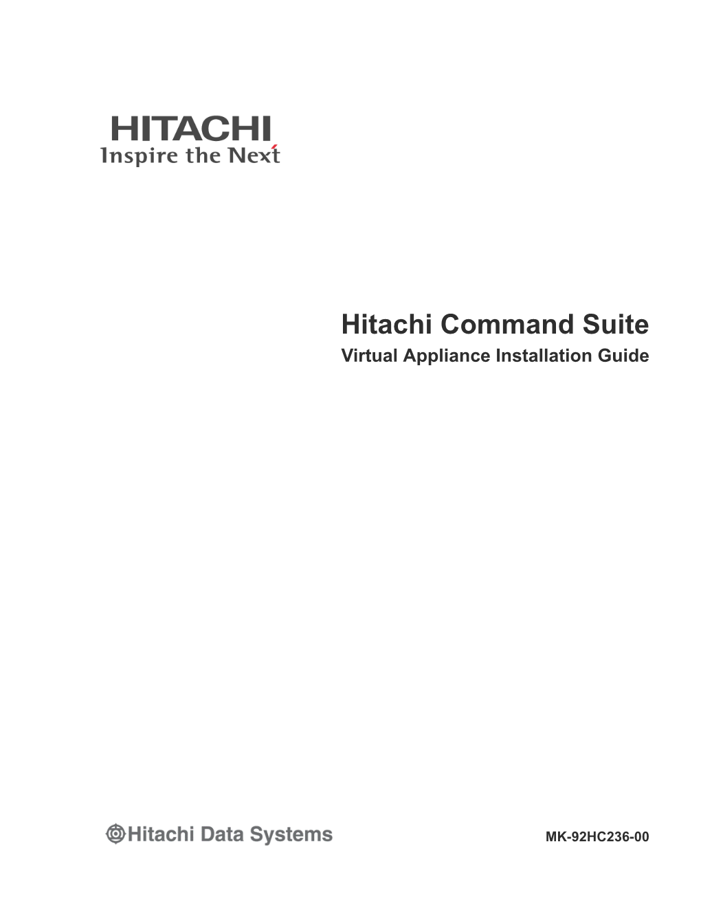 Hitachi Command Suite Virtual Appliance Installation Guide