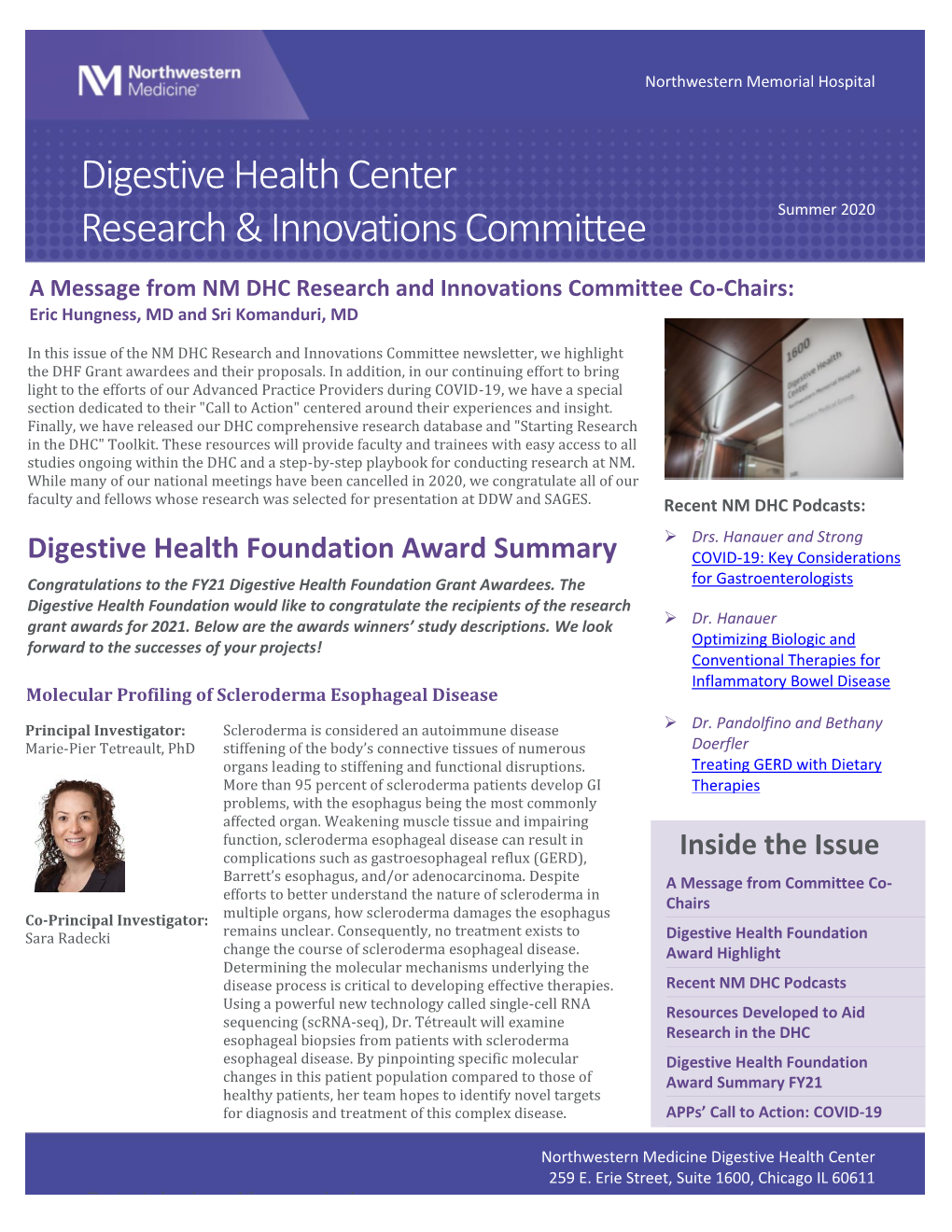 Digestive Health Center Research & Innovations Committee