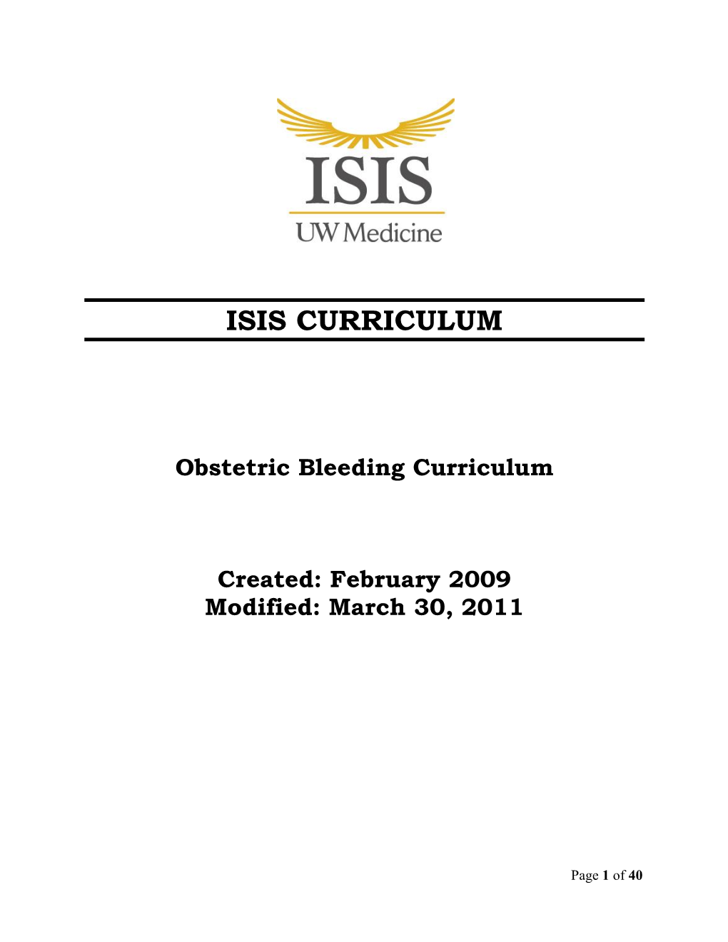 Obstetric Bleeding Curriculum