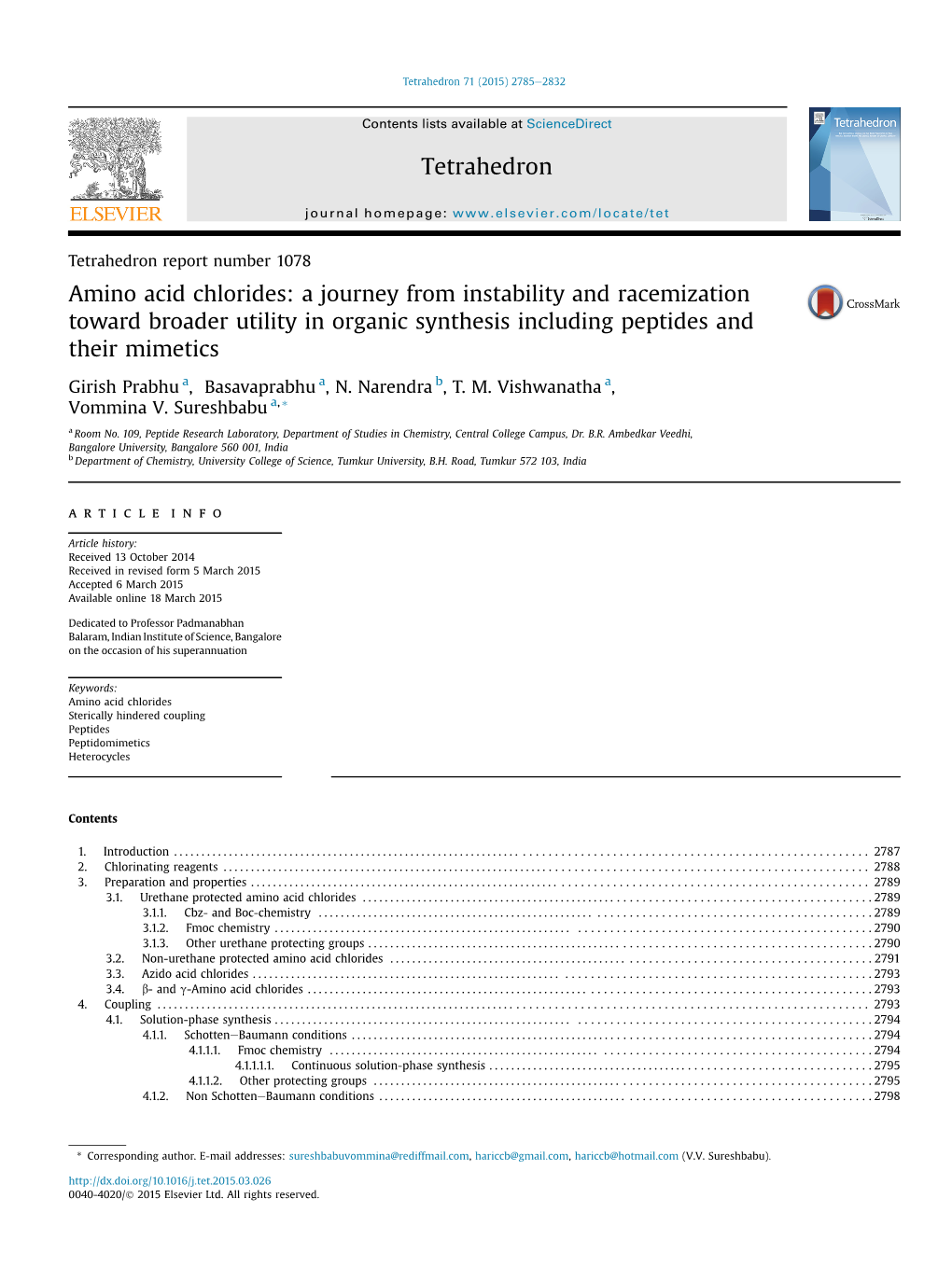 Amino Acid Chlorides: a Journey from Instability and Racemization Toward Broader Utility in Organic Synthesis Including Peptides and Their Mimetics