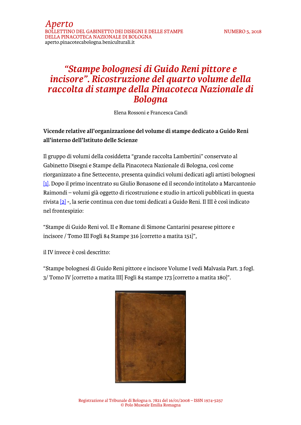 Aperto “Stampe Bolognesi Di Guido Reni Pittore E Incisore