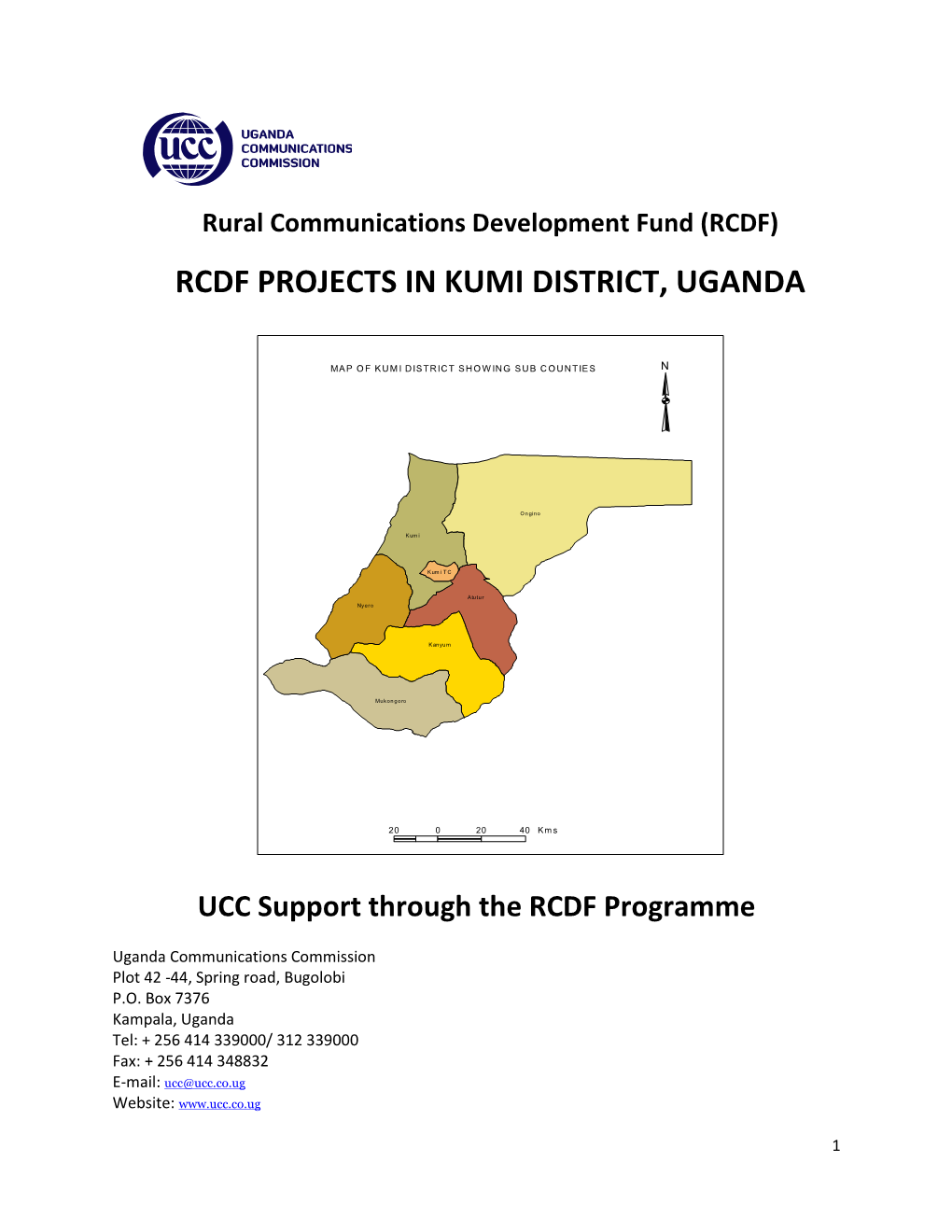 Rcdf Projects in Kumi District, Uganda