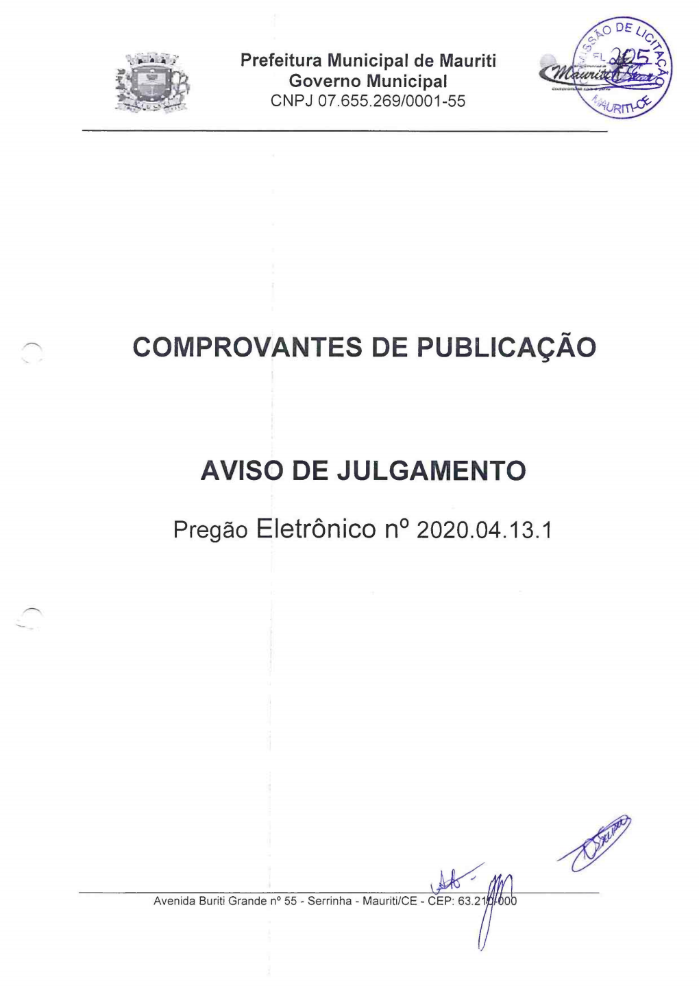 Comprovante De Publicação