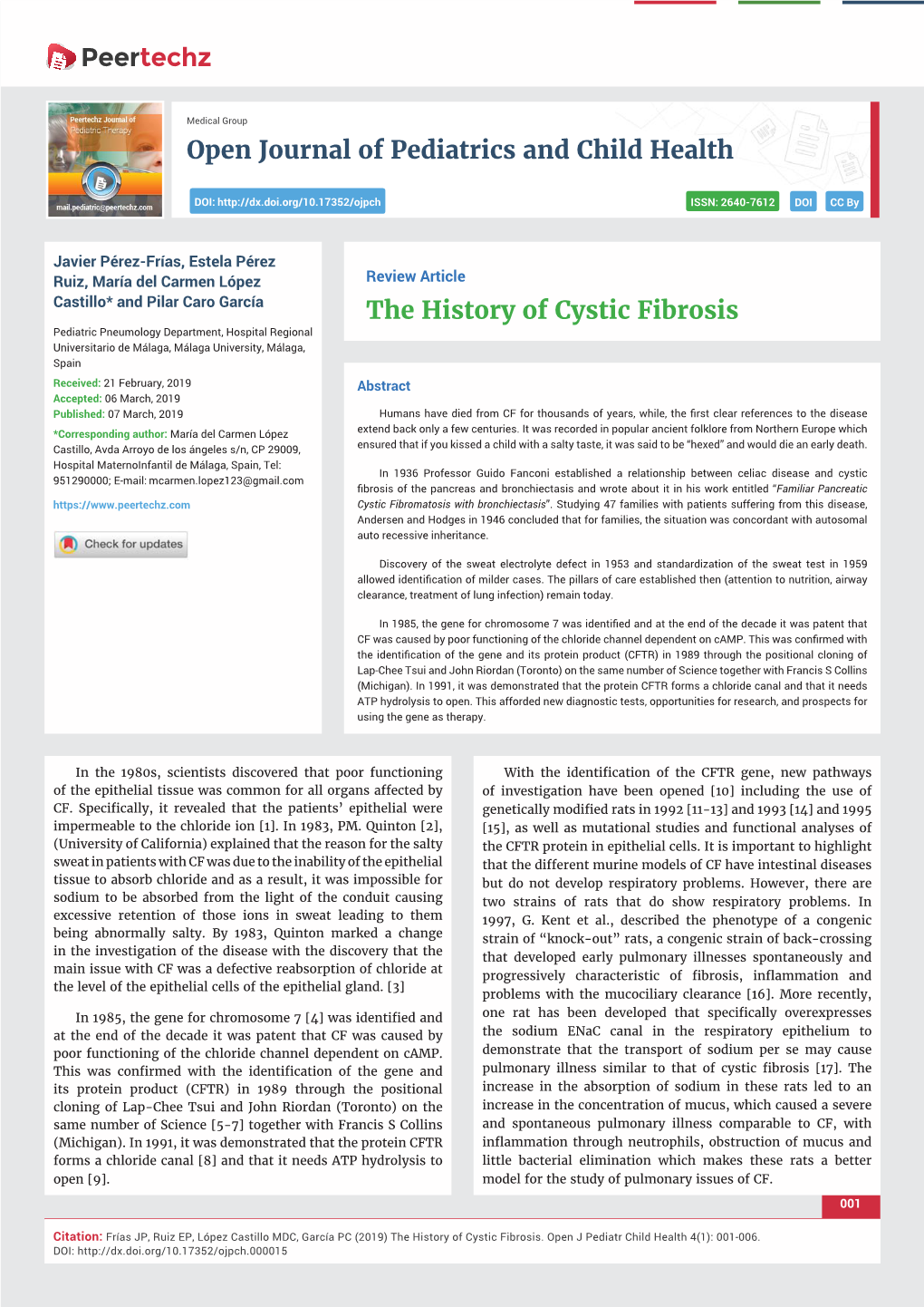 The History of Cystic Fibrosis