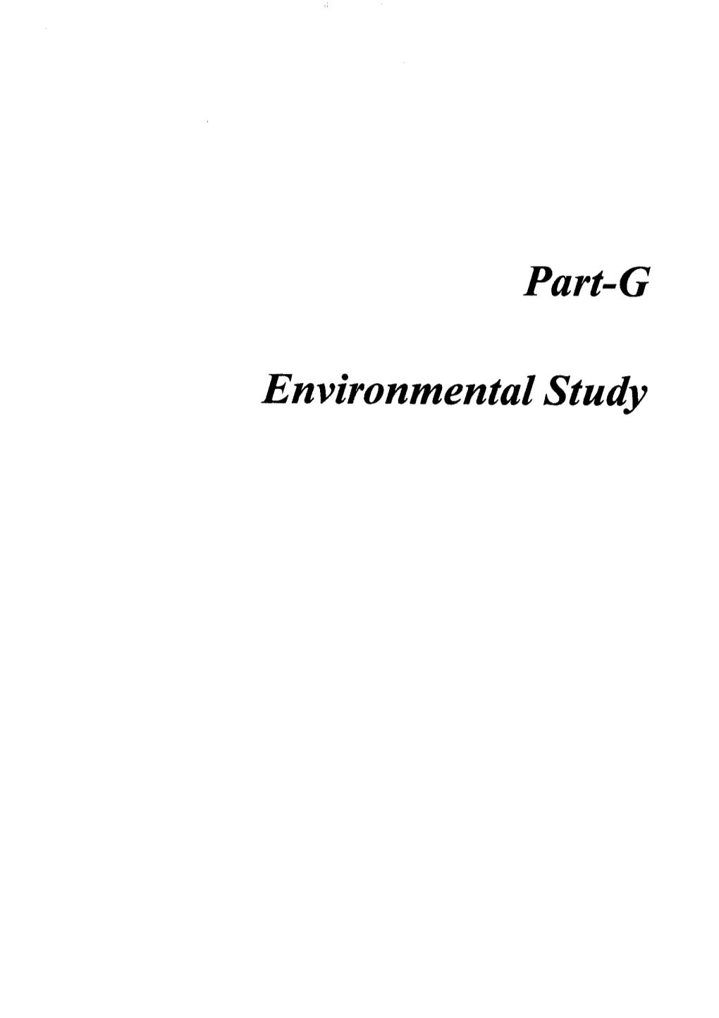 Part-G: Environmental Study 