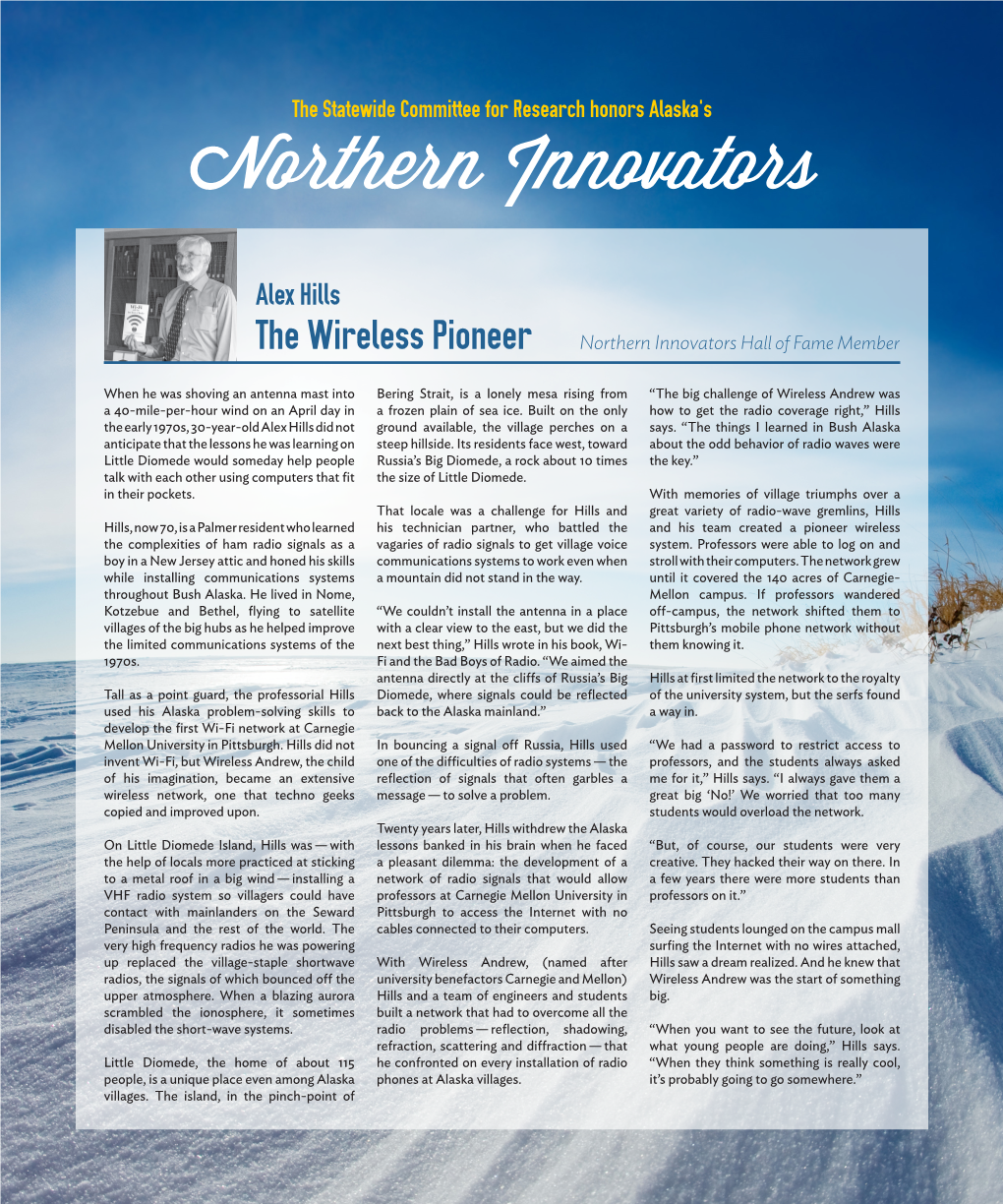 The Wireless Pioneer Northern Innovators Hall of Fame Member