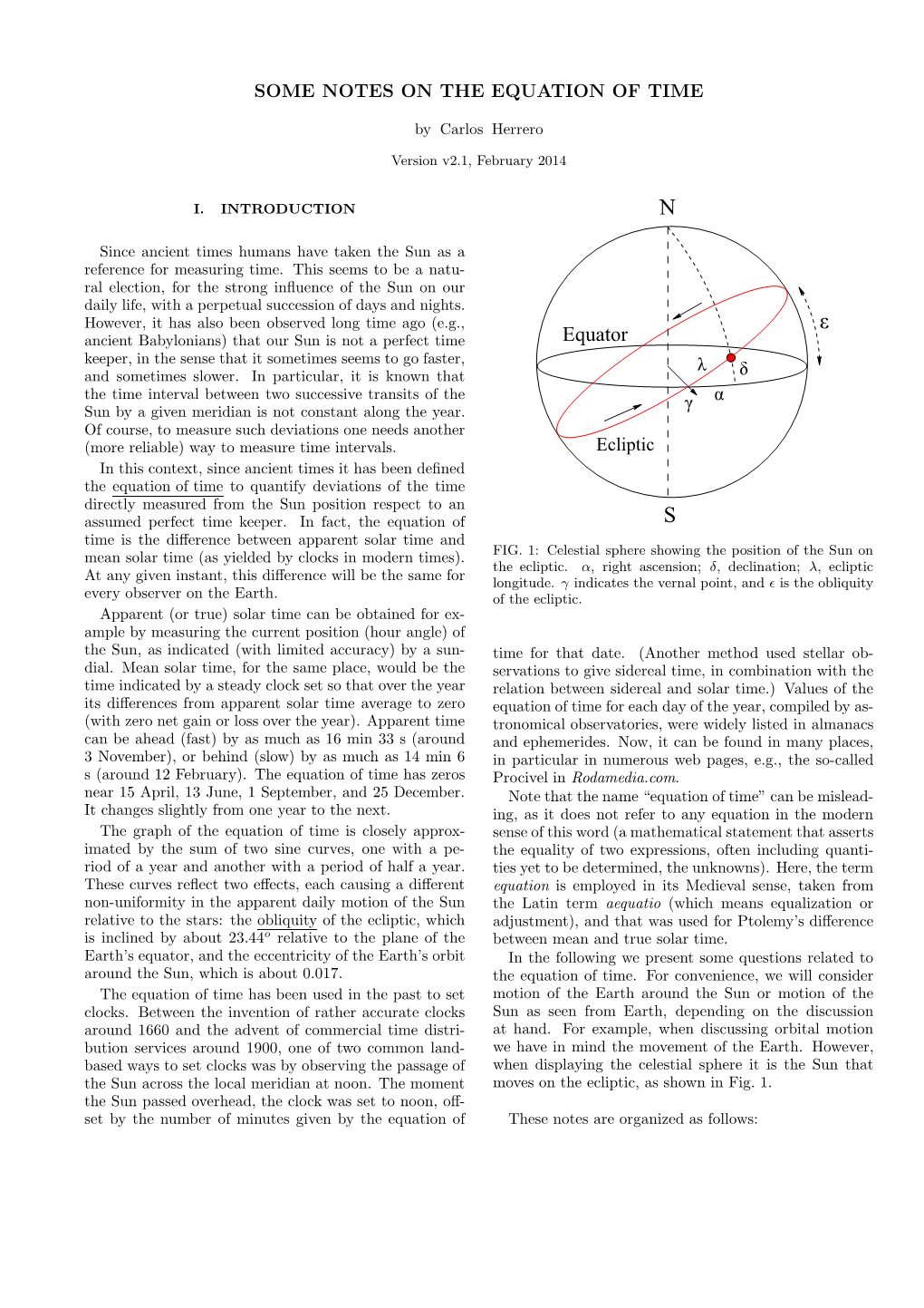 Some Notes on the Equation of Time