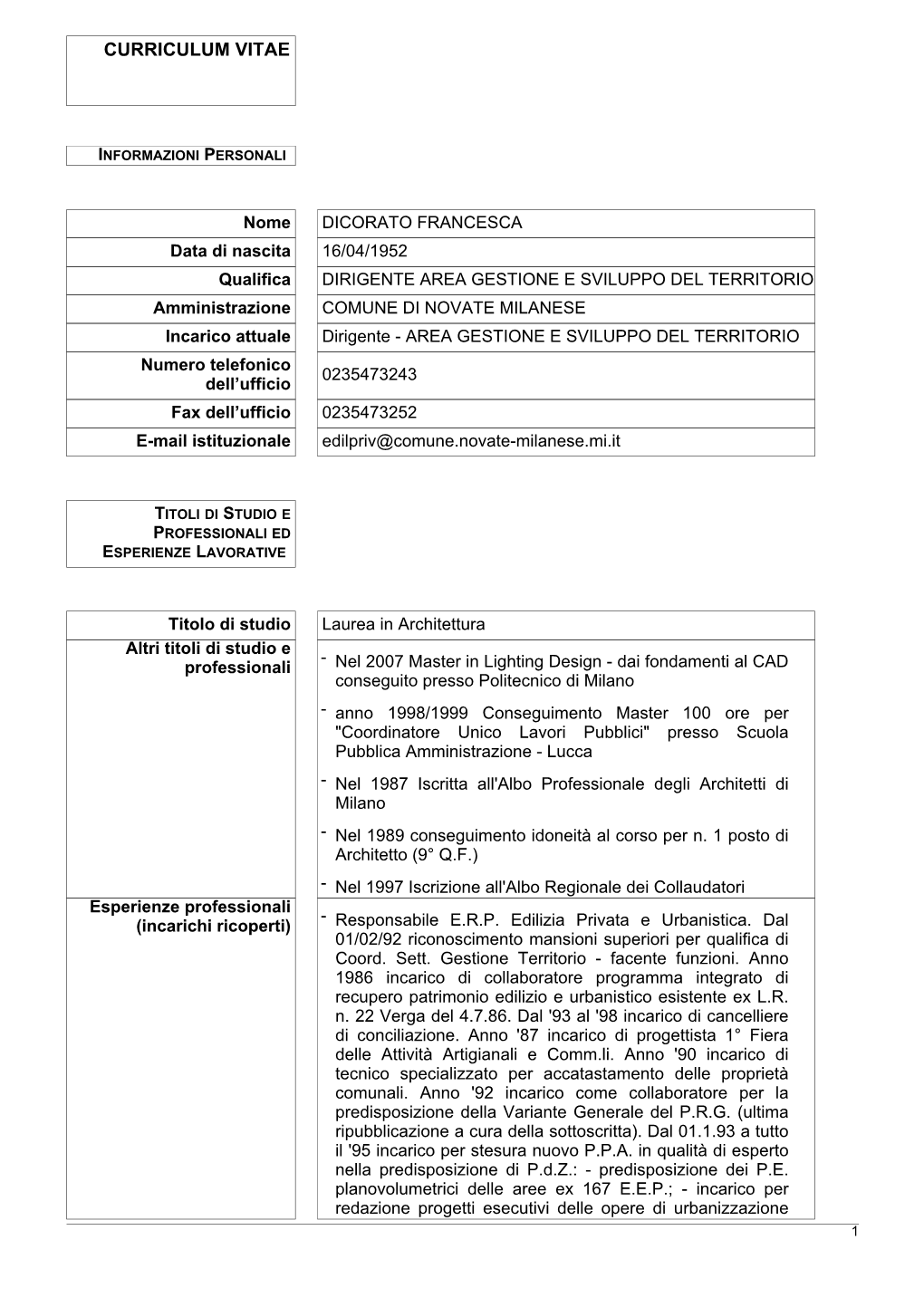 Curriculum Vitae