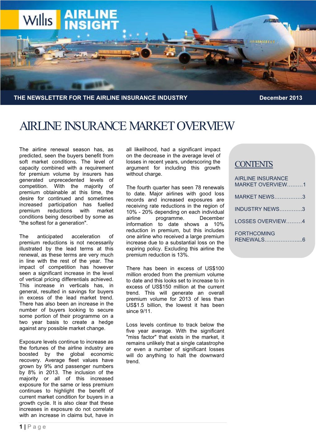 Airline Insurance Market Overview