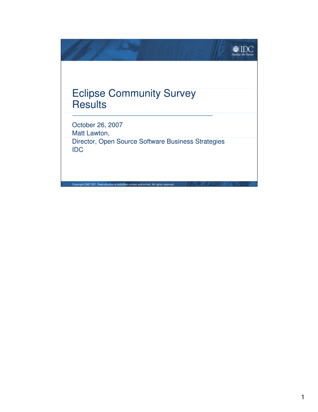 Eclipse Community Survey Results