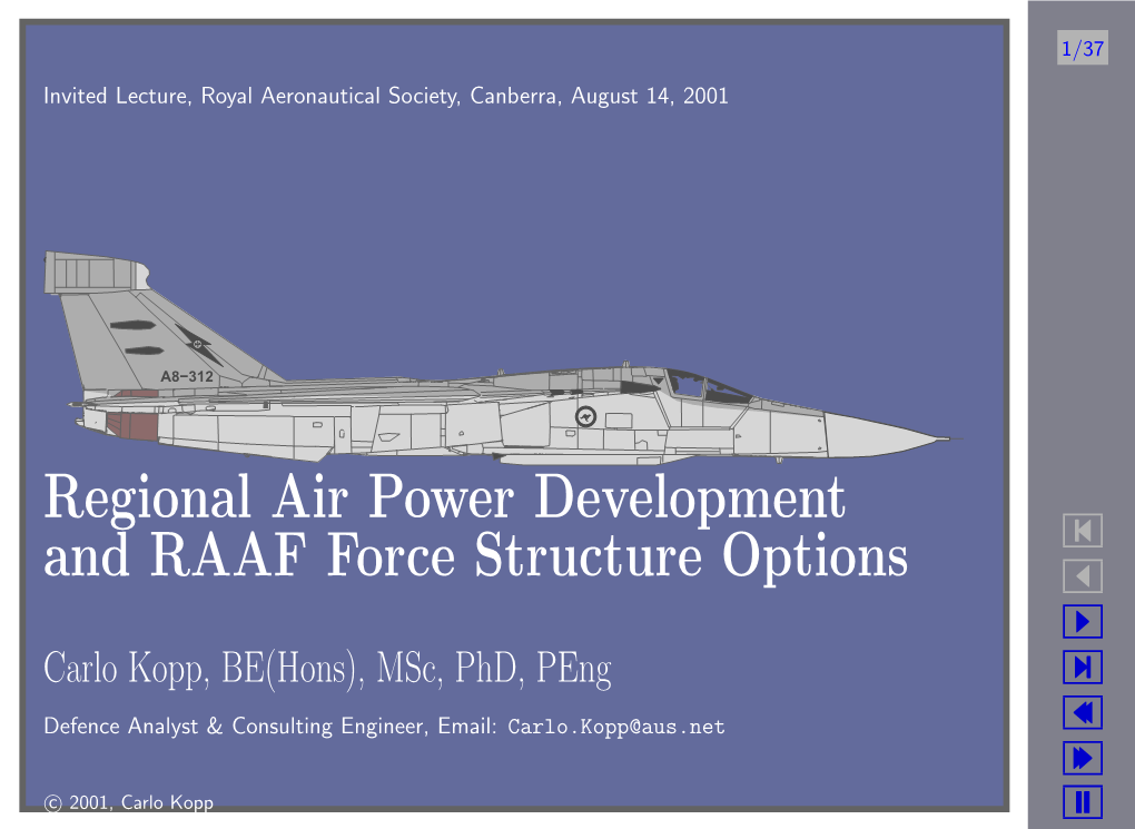 Regional Air Power Development and RAAF Force Structure Options