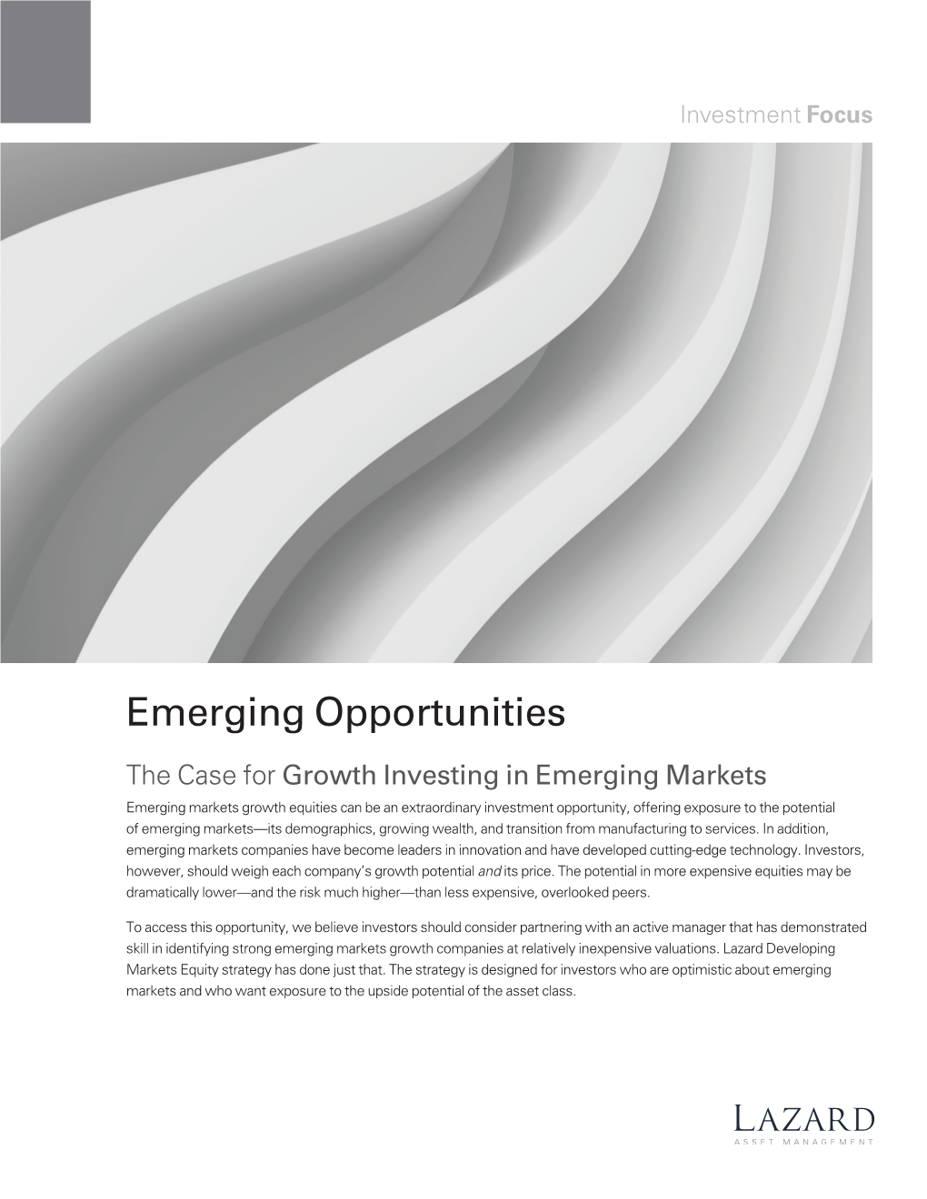 The Case for Growth Investing in Emerging Markets
