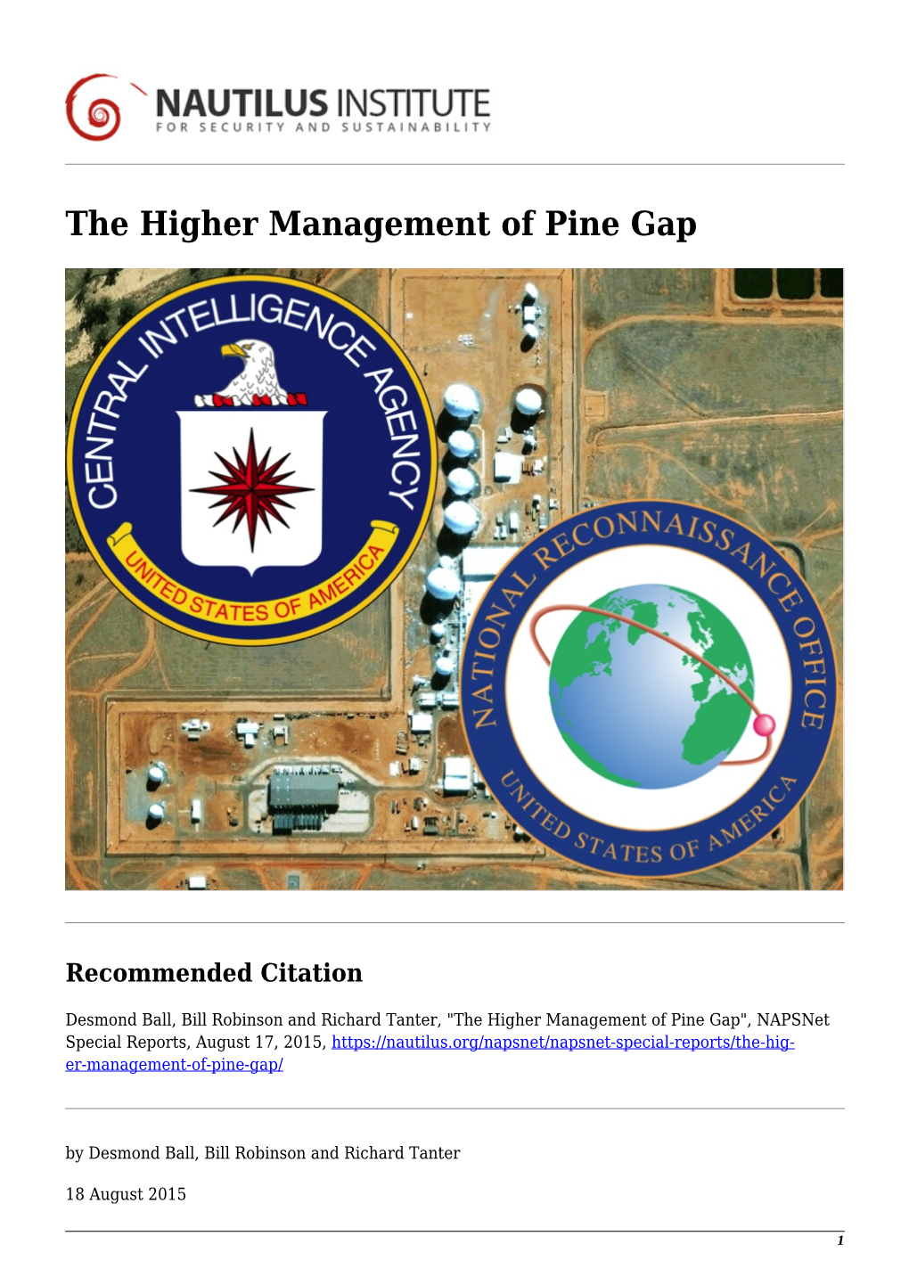 The Higher Management of Pine Gap