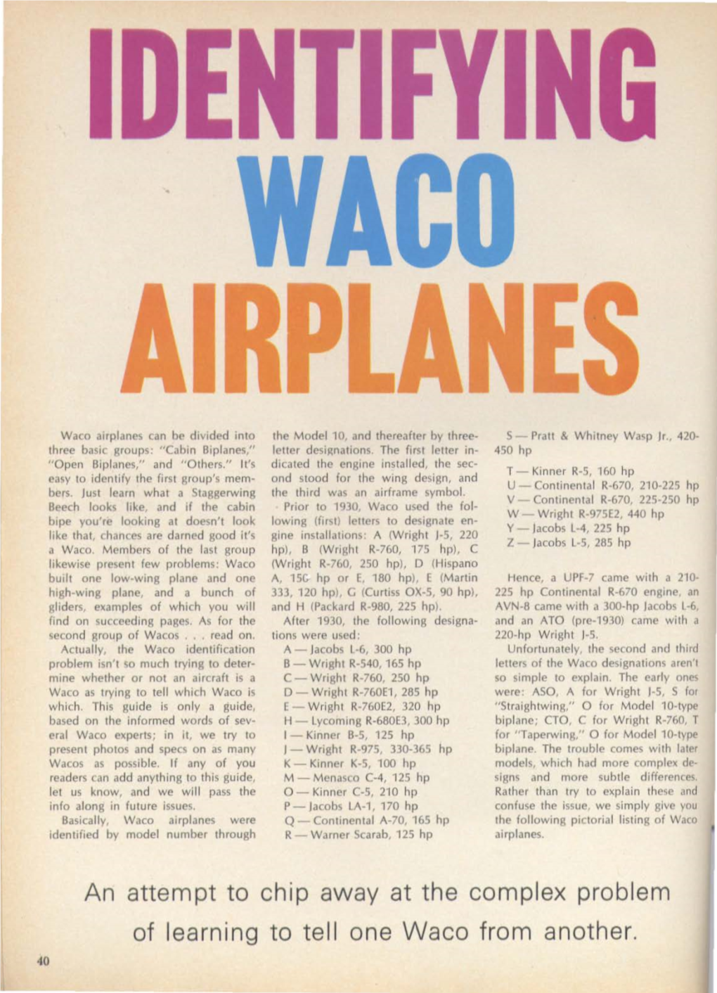 Waco Cabin Biplanes