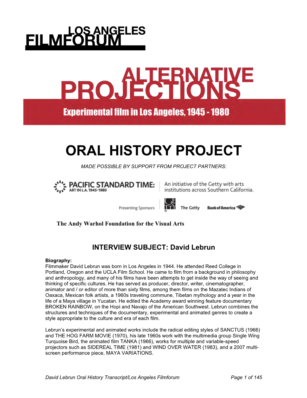 Oral History Project