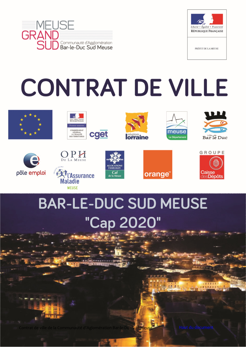 Contrat De Ville De La Communauté D'aglomération Bar-Le-Duc Sud