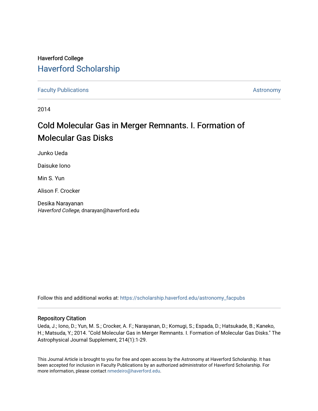 Cold Molecular Gas in Merger Remnants. I. Formation of Molecular Gas Disks