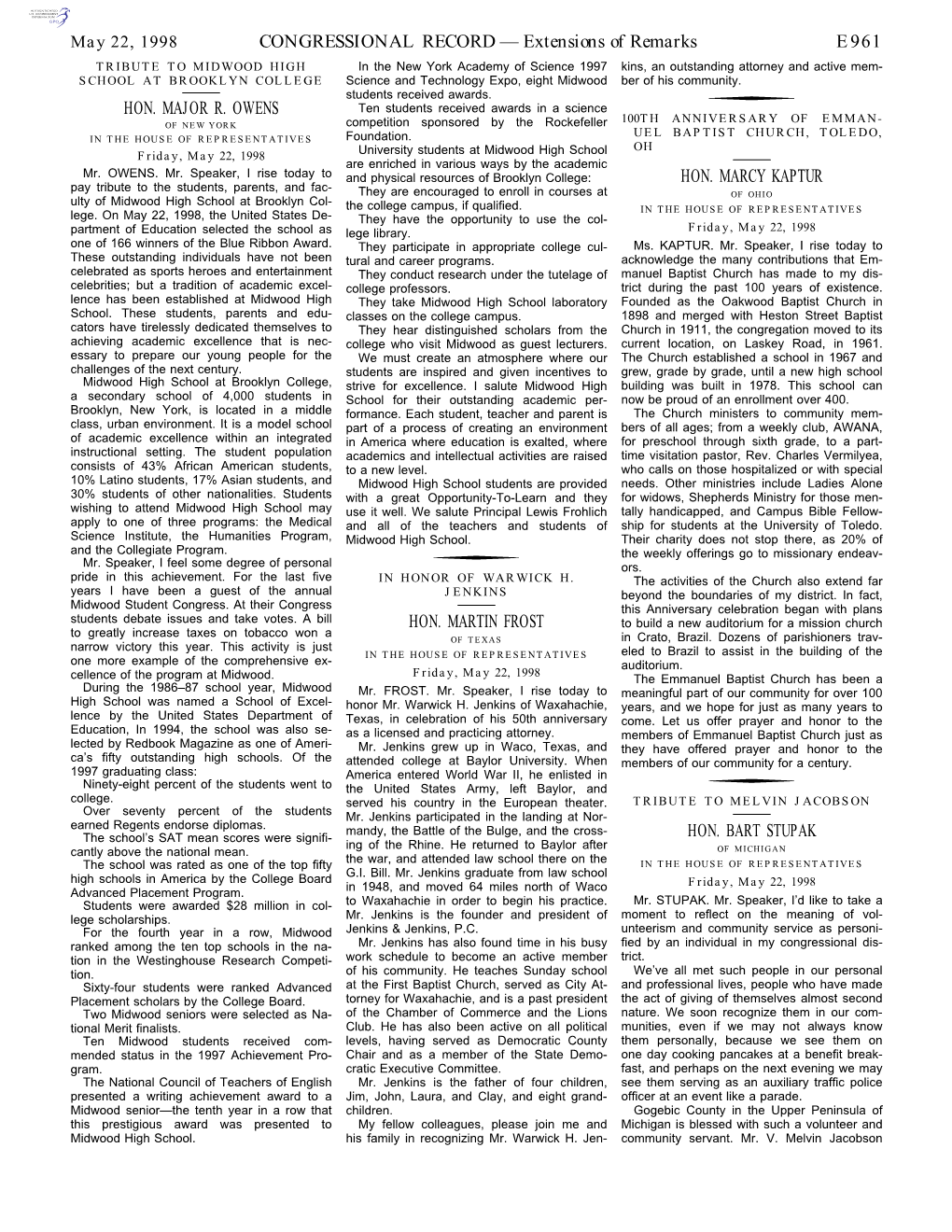 CONGRESSIONAL RECORD— Extensions Of