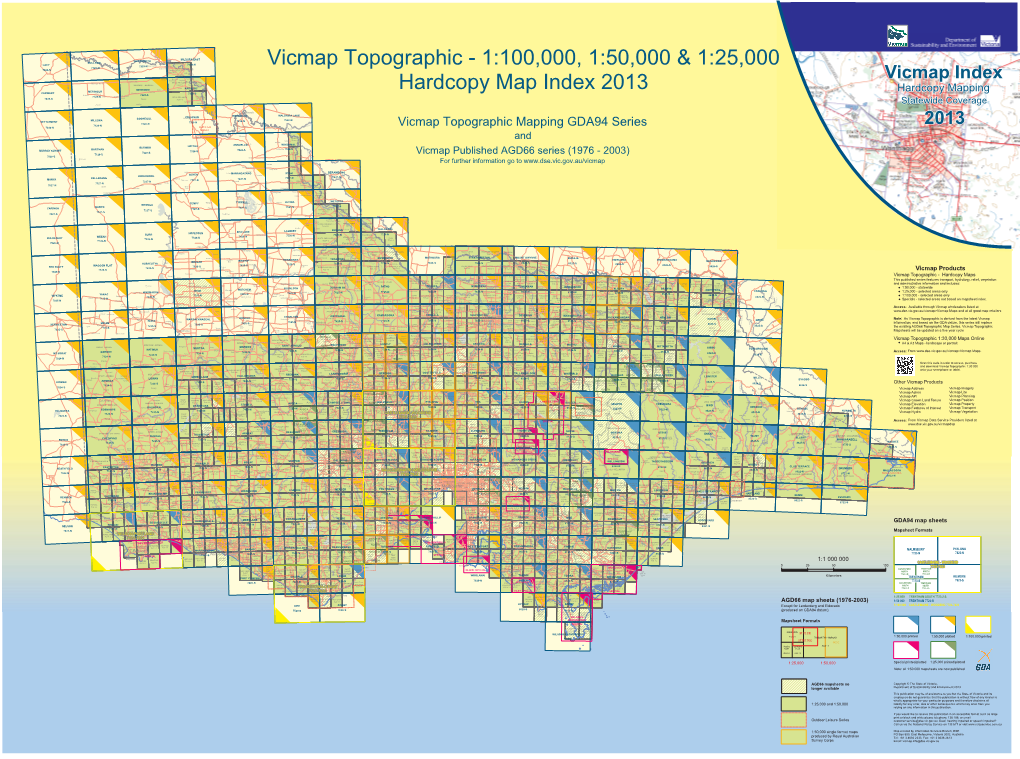 Vicmap Topographic Hardcopy Map Index of Victoria January 2013