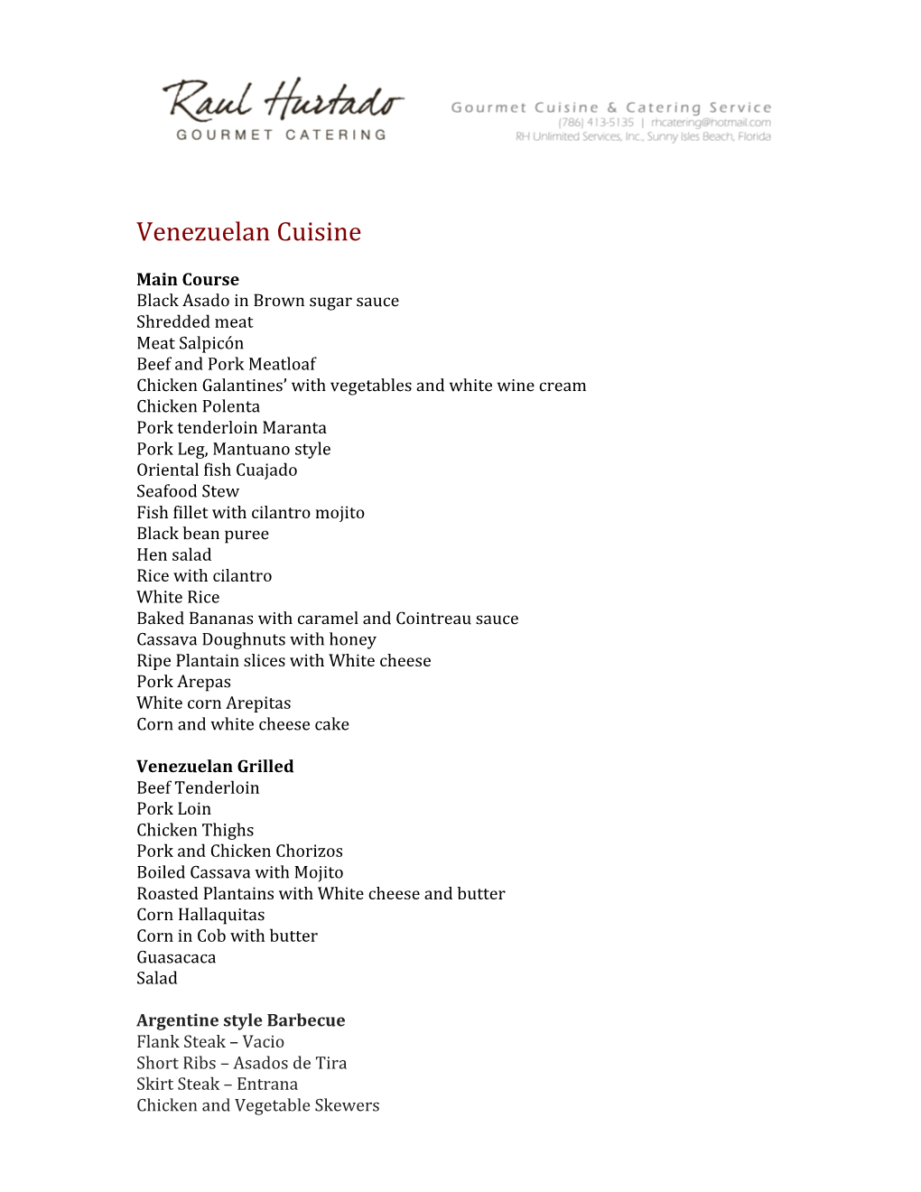 Venezuelan Cuisine