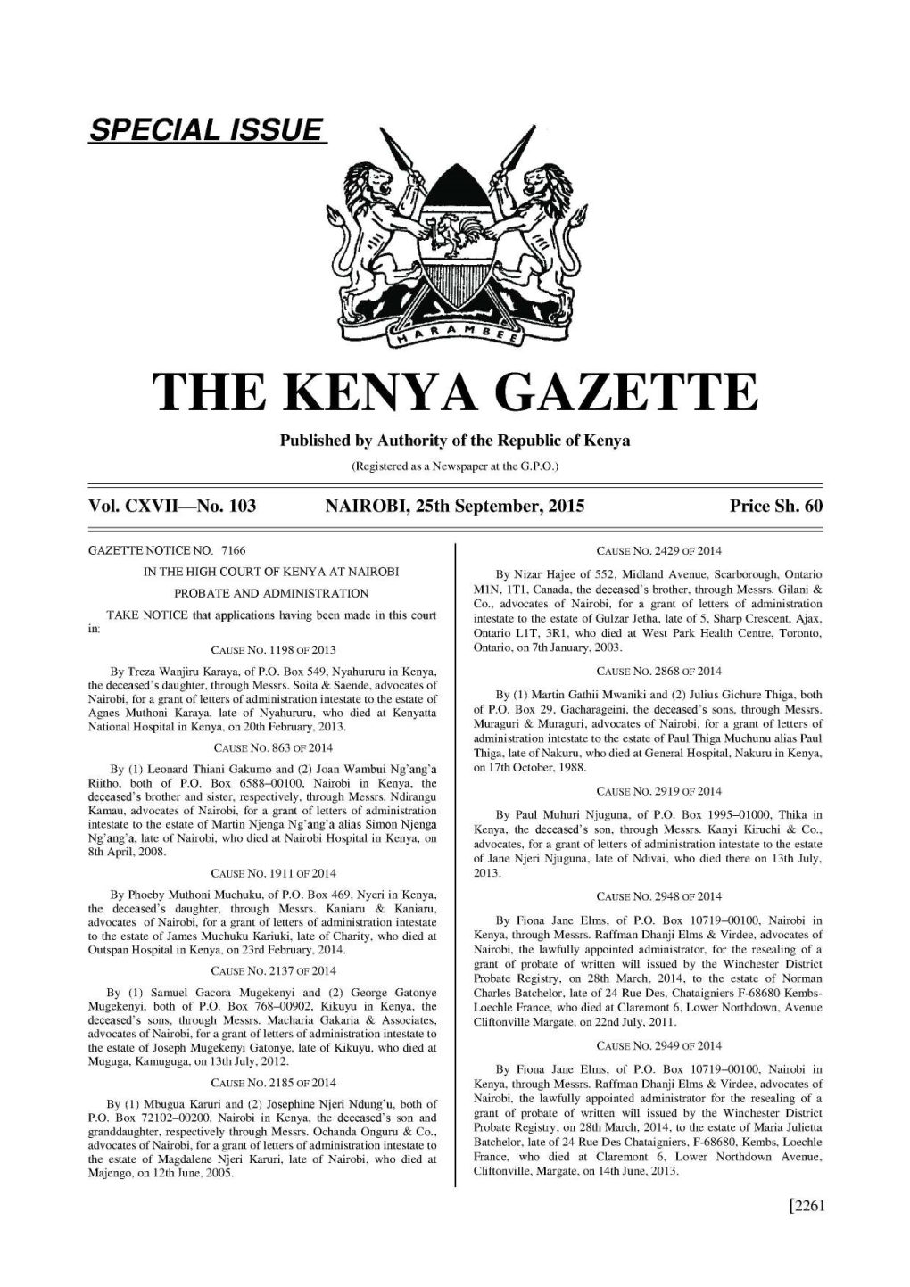 The Kenya Gazette