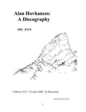 Alan Hovhaness: a Discography