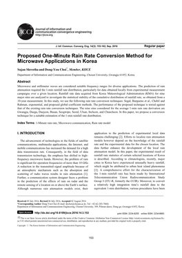 Proposed One-Minute Rain Rate Conversion Method for Microwave Applications in Korea