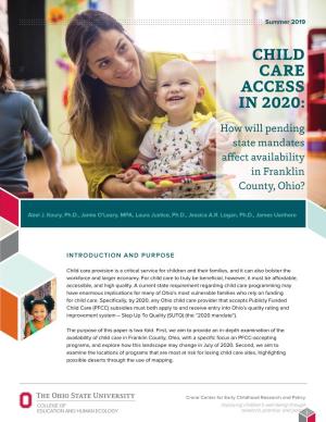 Child Care Access in 2020