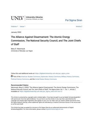 The Atomic Energy Commission, the National Security Council, and the Joint Chiefs of Staff