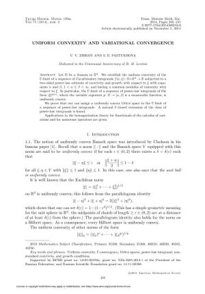 Uniform Convexity and Variational Convergence