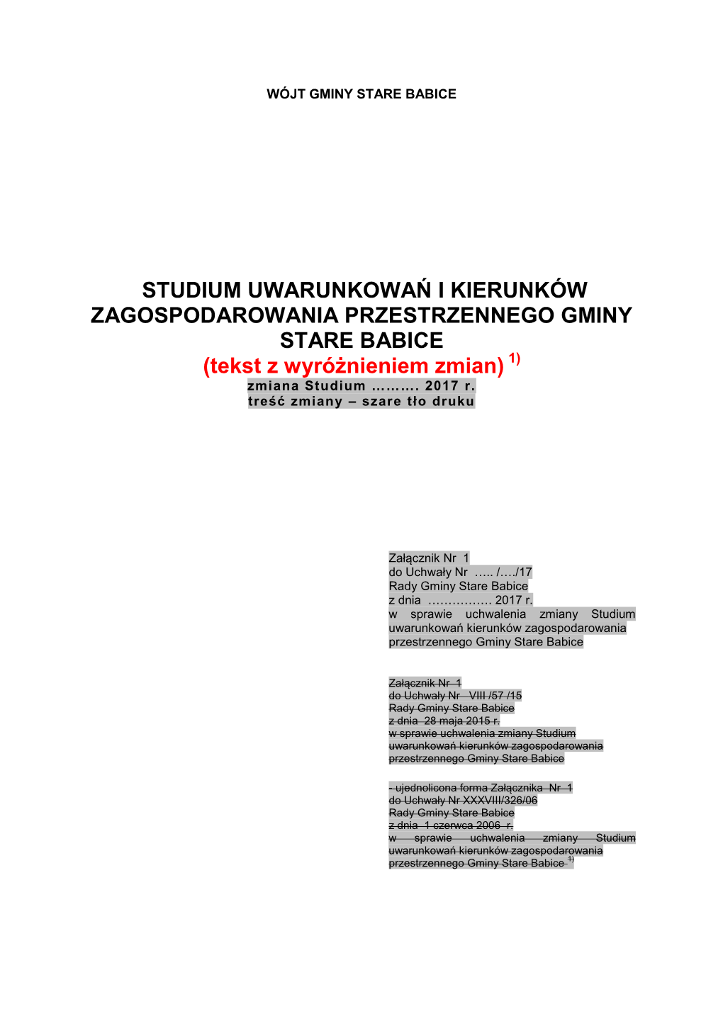 Zmiana Studium Uwarunkowań I Kierunków