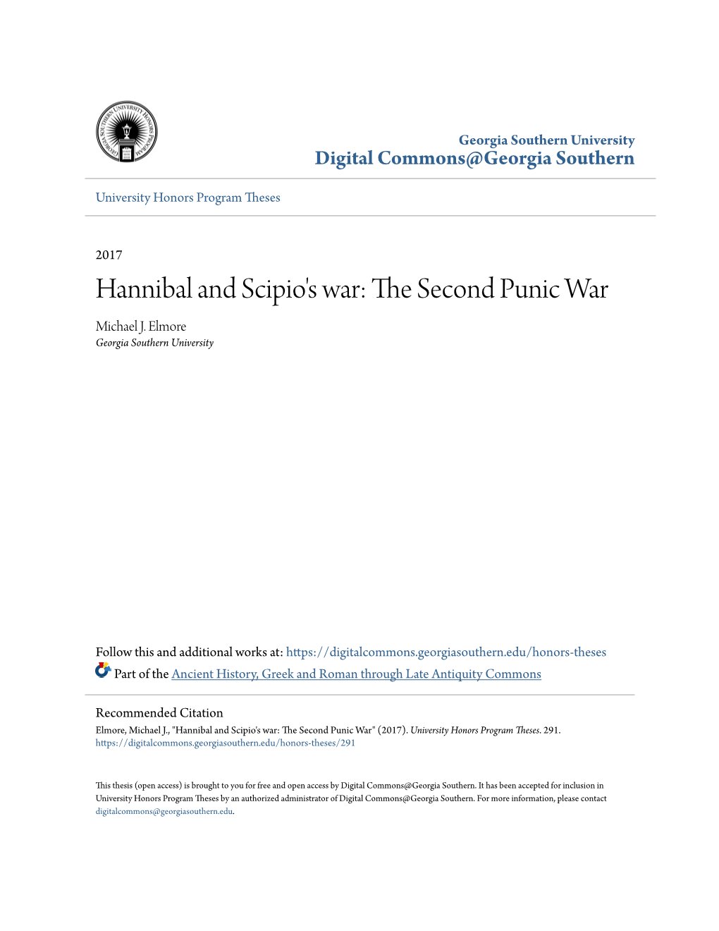 Hannibal and Scipio's War: the Second Punic