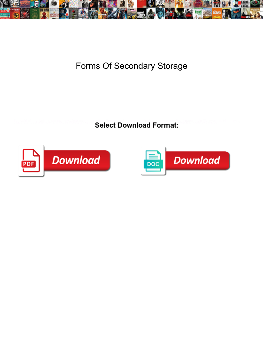 Forms of Secondary Storage