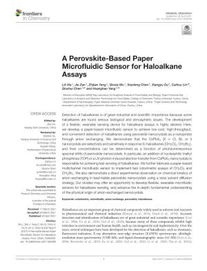 A Perovskite-Based Paper Microfluidic Sensor for Haloalkane Assays