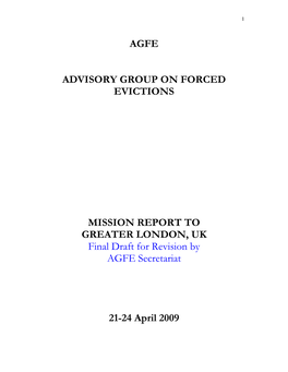 Agfe Advisory Group on Forced Evictions Mission