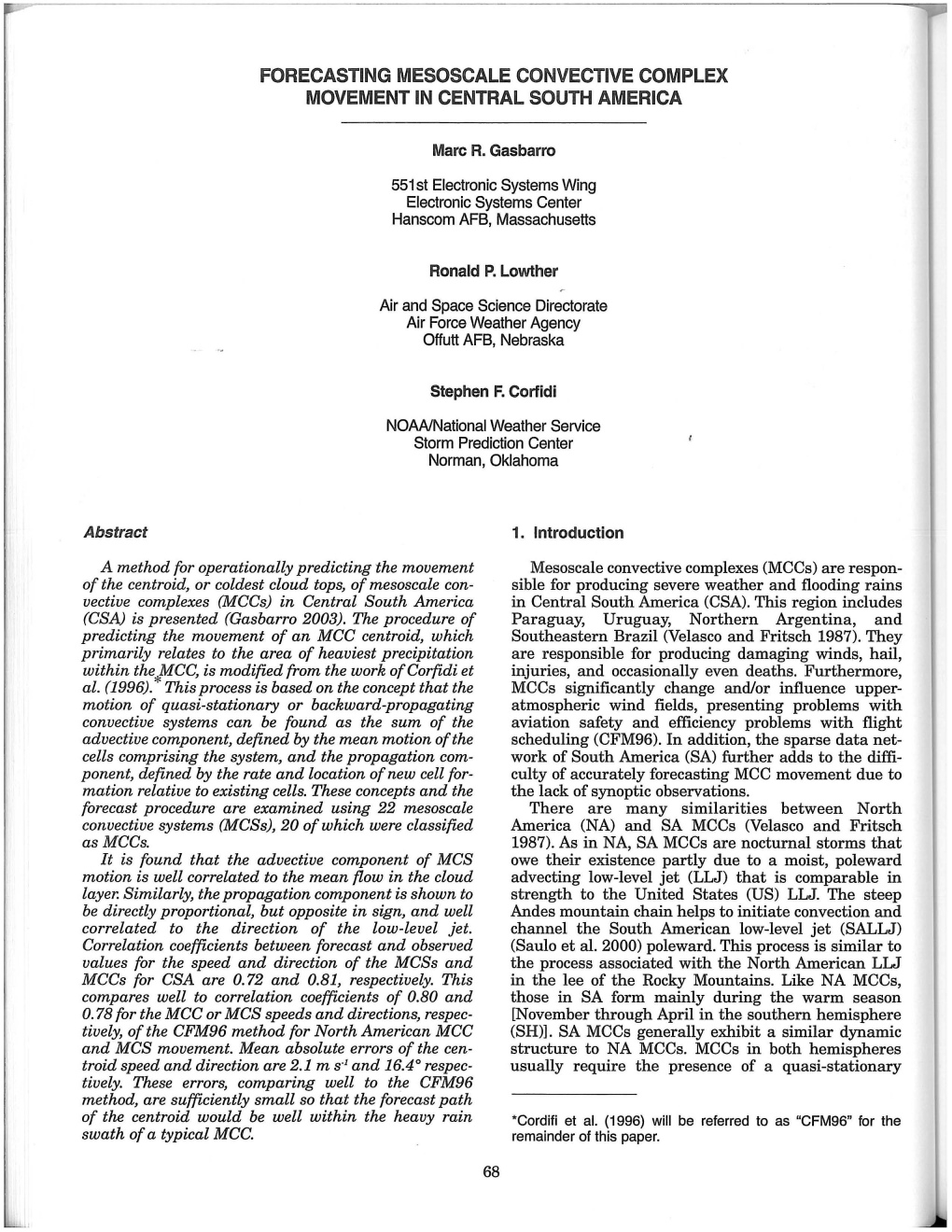 Forecasting Mesoscale Convective Complex Movement in Central South America