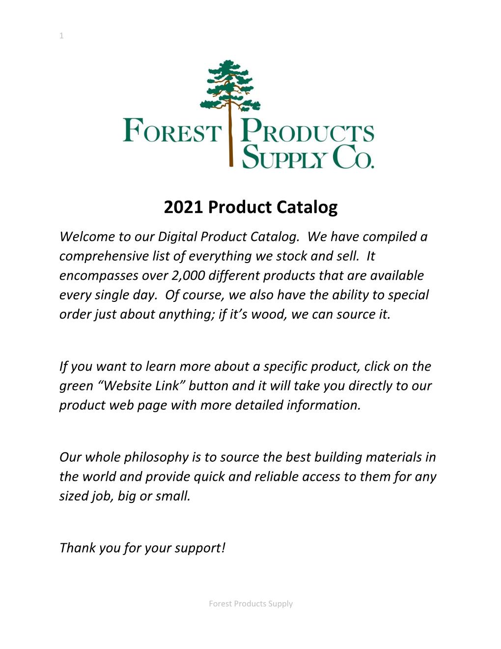 2021 Product Catalog Welcome to Our Digital Product Catalog