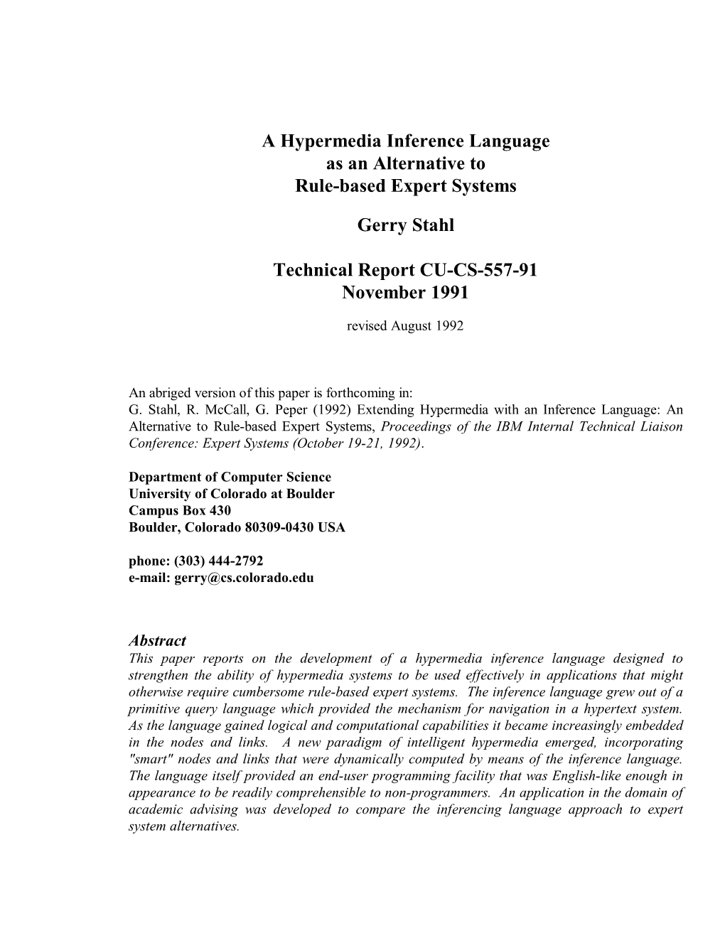 A Hypermedia Inference Language As an Alternative to Rule-Based Expert Systems